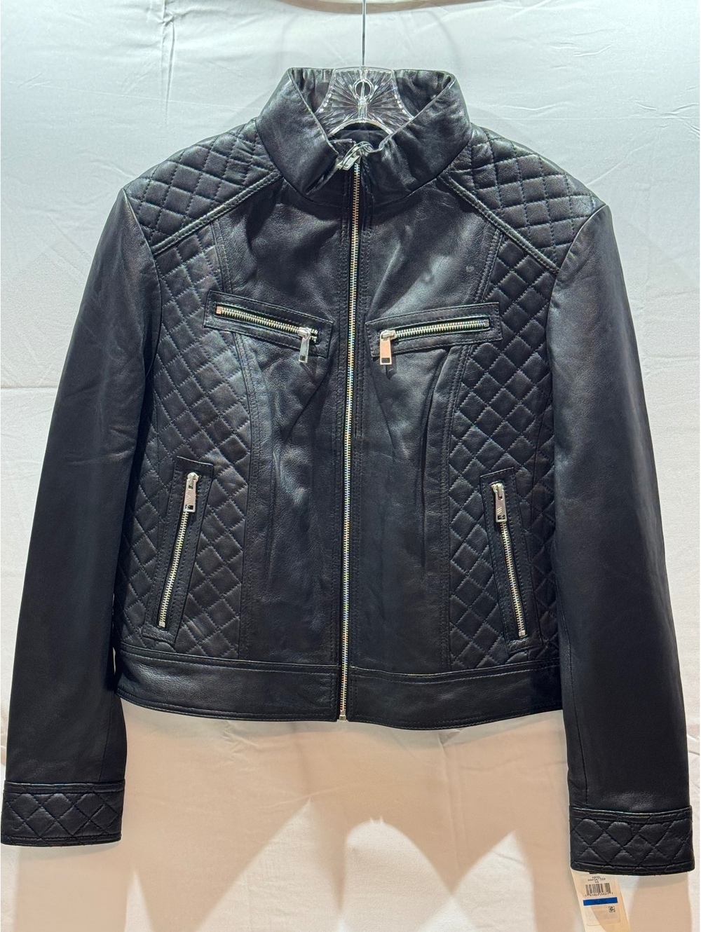 Andrew Marc New York Women's Black Genuine Leather Quilted Jacket XL